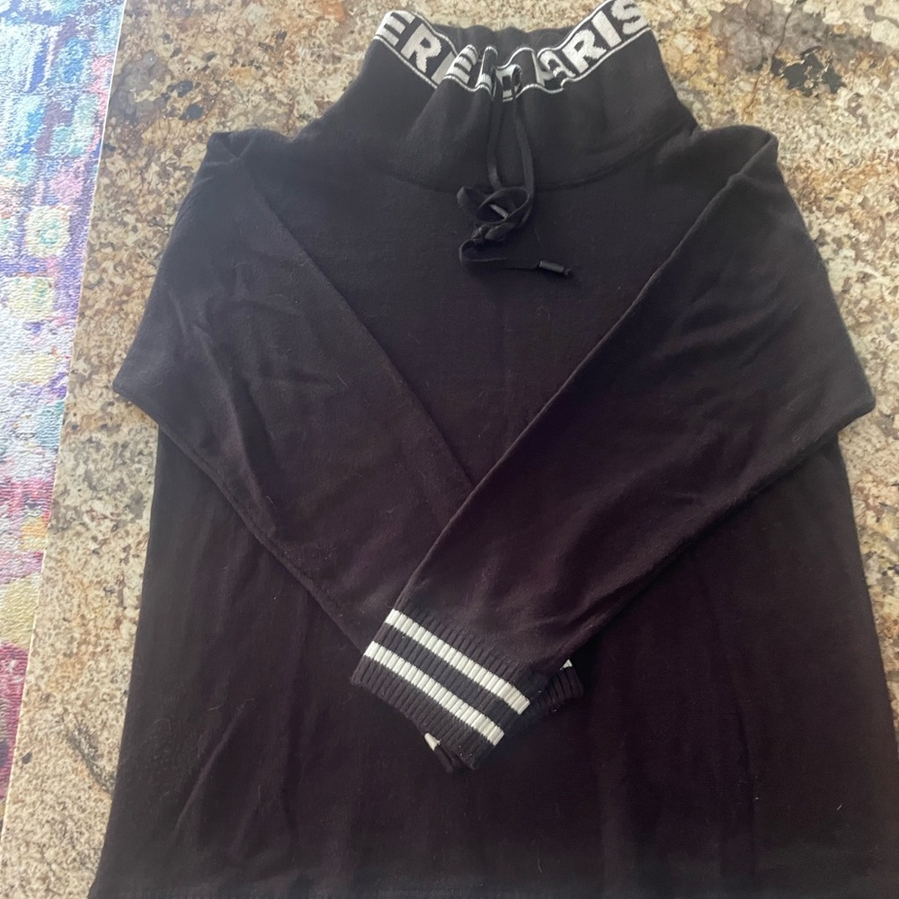 Karl Lagerfeld Paris Sweatshirt Cowl Neck Pullover Sweater Black